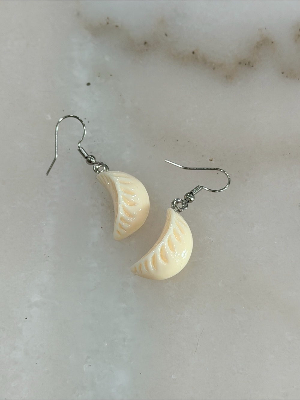 Gyoza Dumpling Dangle Earrings Fun Handmade Novelty Jewelry
